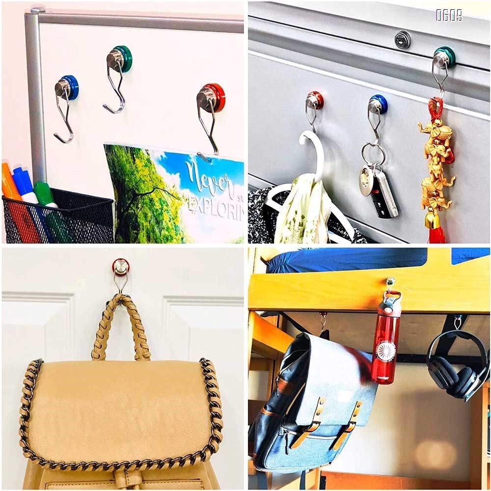 88lb Colorful Swivel Magnetic Hook - Heavy Duty Neodymium Magnets for Refrigerator Door Key BBQ Grill Locker Coat Powerful Magnetic Wreath Hanger Strong Magnetic Hooks for Cruise Cabins