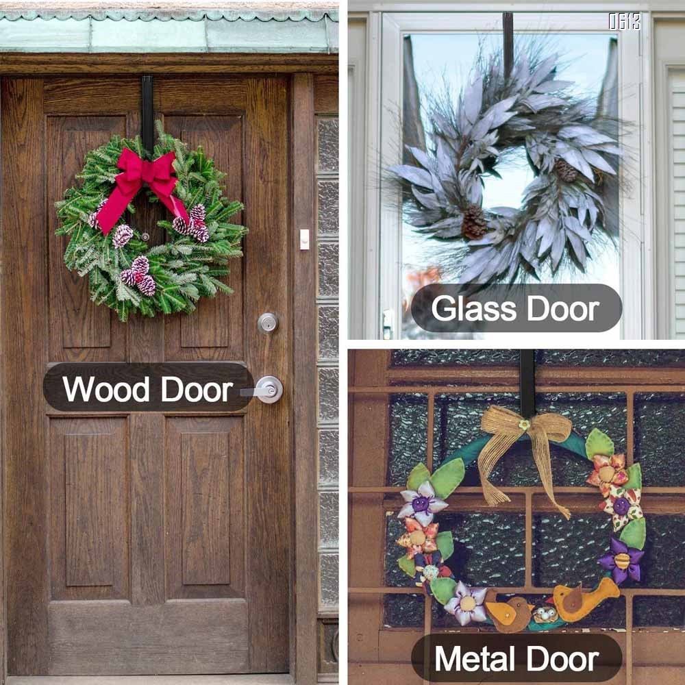 Adjustable Wreath Hanger from 15 Inch-24 Inch, Metal Wreath Hook for Front Door