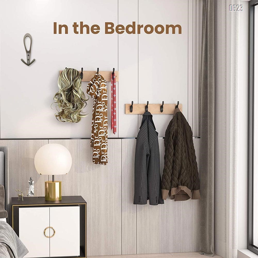 Three Prongs OverCoat Hooks Heavy Duty Hooks for Hanging Coat Wall Mounted No Rusty Hooks, Towel, Bags, Scarf, Hat, Cup