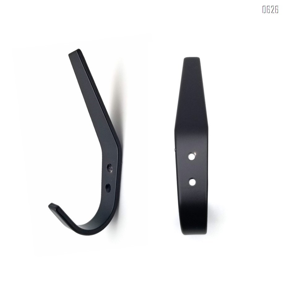 Coat Hooks Wall Mounted Towel Hook Heavy Duty Aluminum Double Robe Hanger for Bathroom Kitchen Office Farmhouse (Black)