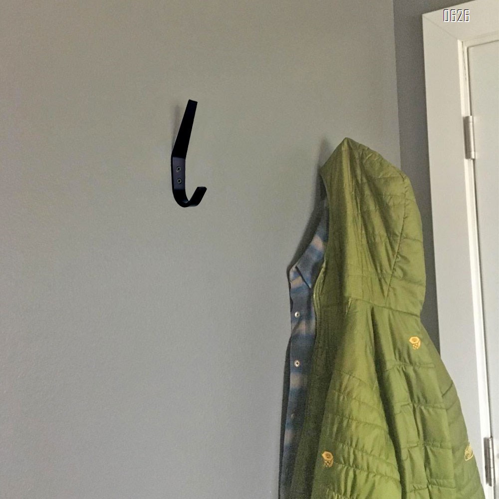 Coat Hooks Wall Mounted Towel Hook Heavy Duty Aluminum Double Robe Hanger for Bathroom Kitchen Office Farmhouse (Black)