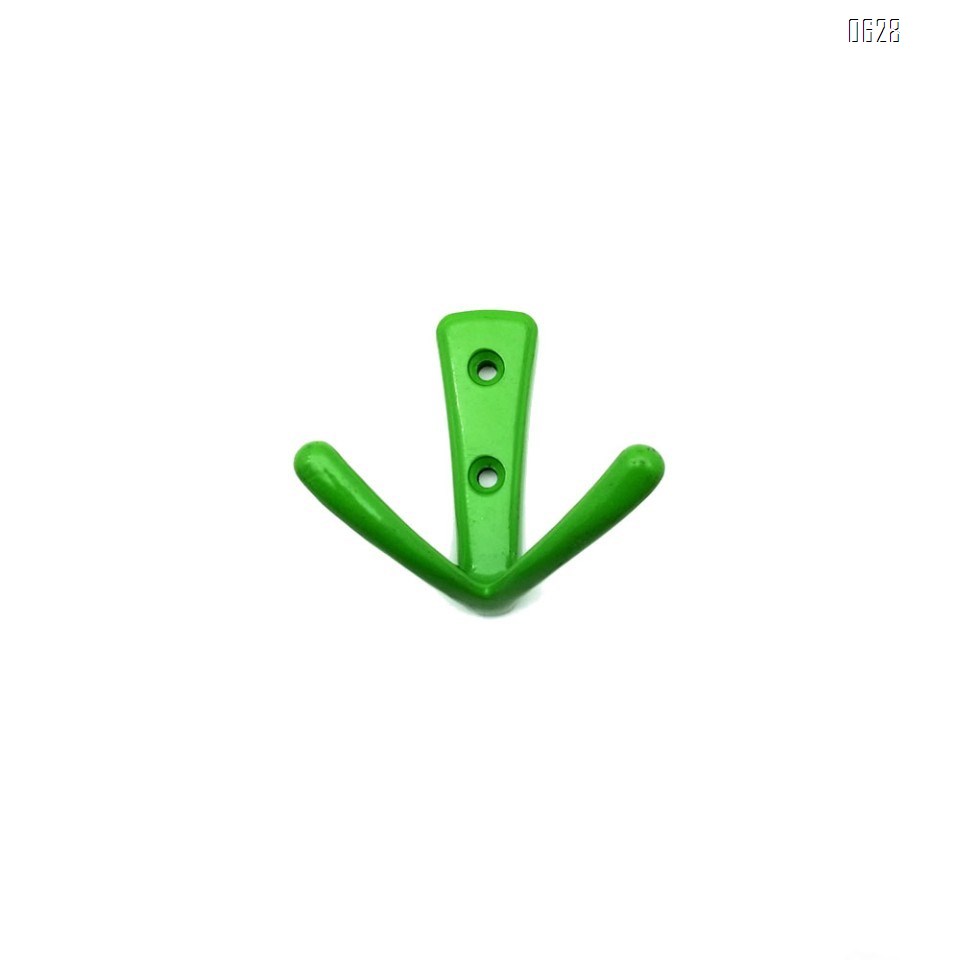 Double Coat Hooks in Green Finish, Easy to Install, Stronger  More Durable for Heavy Items, Wall Mount Hook for Hanging Towels, Coats, Hats, Heavy Bags