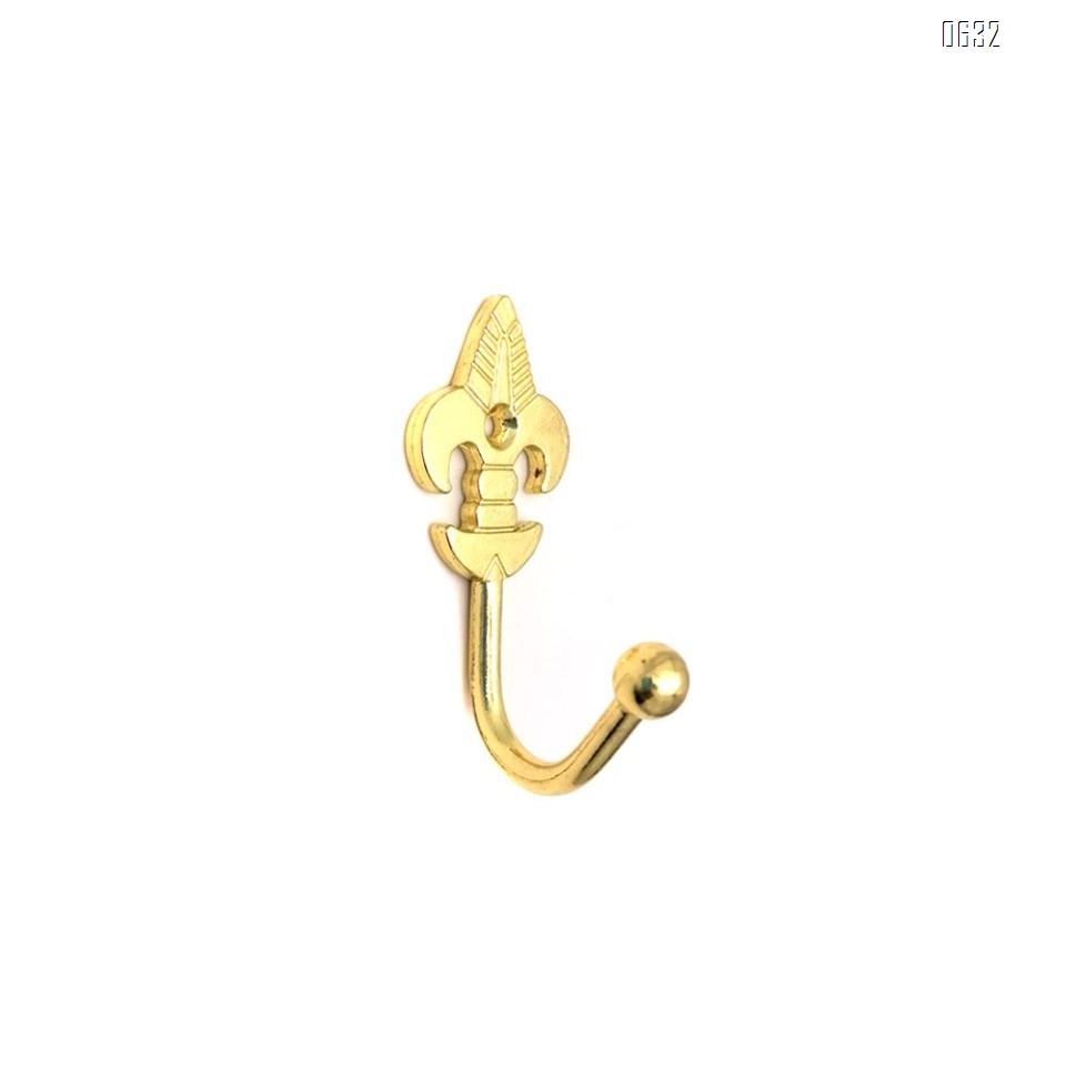 Decorative Wall Hanging Zinc Alloy Coat Hooks Curtain Tieback Holders Screws Bright Gold