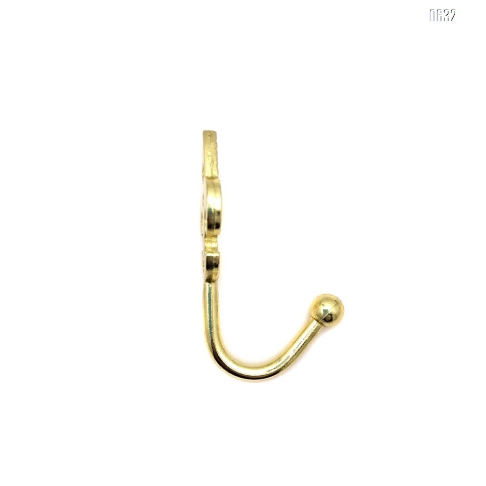 Decorative Wall Hanging Zinc Alloy Coat Hooks Curtain Tieback Holders Screws Bright Gold