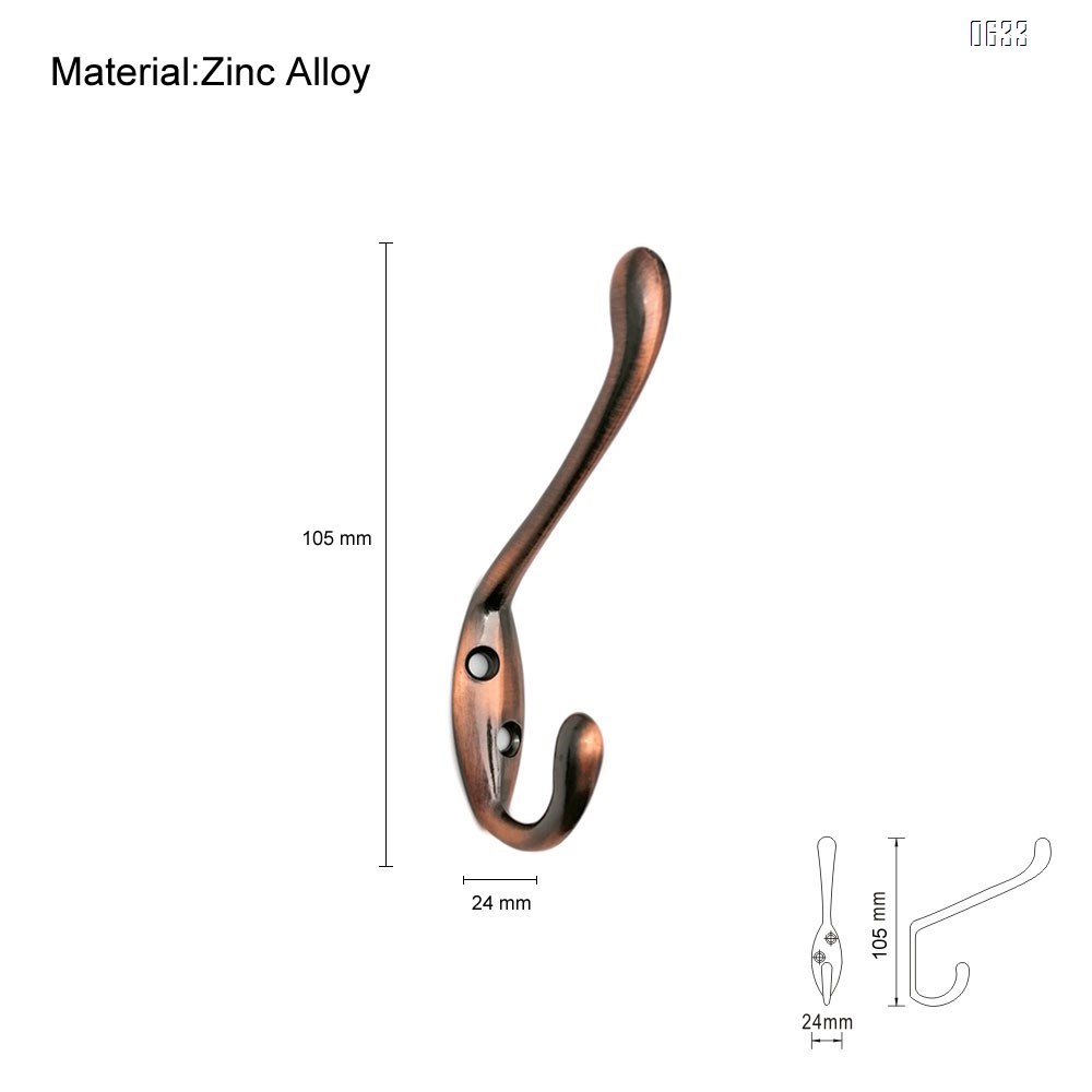 Ambipolar Heavy Duty Decorative Dual Coat Hook  Hat Hook - Wall Mounted Double Coat Hanger