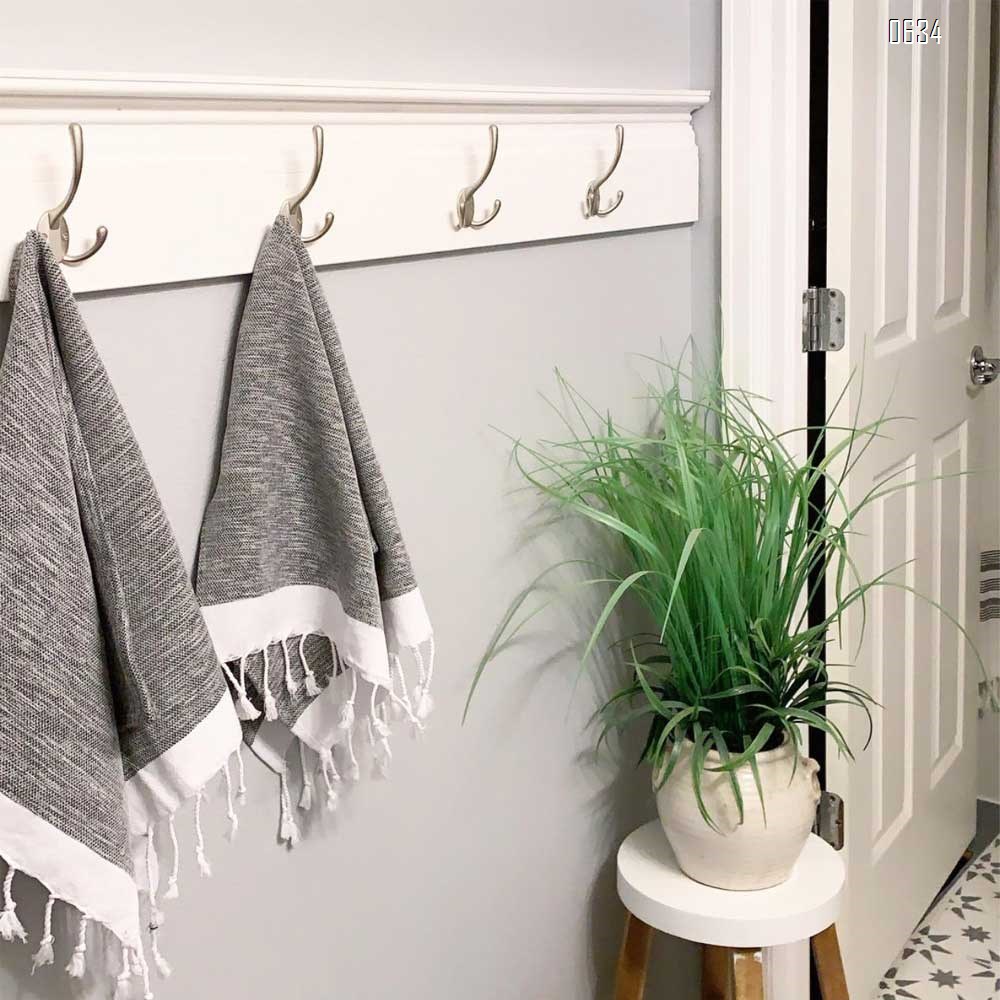 Big Heavy Duty Three Prongs Coat Hooks Wall Mounted  Retro Double Utility Rustic Hooks for Thick Coat, Big Heavy Bags Matte Nickel