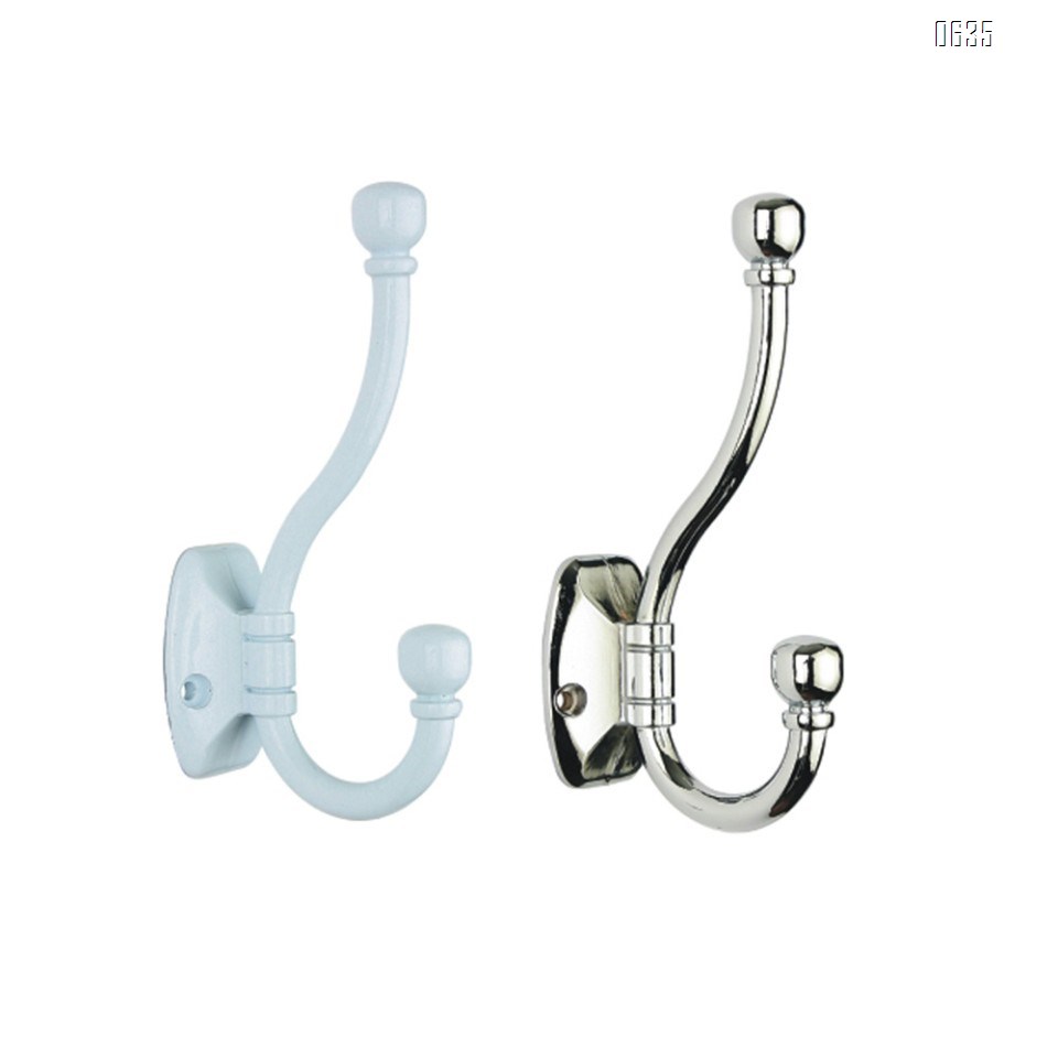 Heavy Duty Dual Coat Hooks Wall Mounted Retro Double Hooks Utility Hooks for Coat, Scarf, Bag, Towel, Key, Cap, Cup, Hat