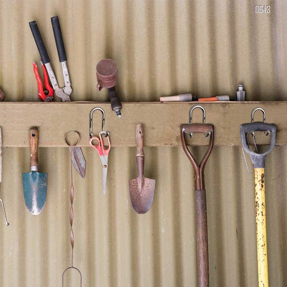 Garage Hooks Tool Organizer Wall Mounted, Heavy Duty Garage Utility Storage Hooks Hangers, Anti-Slip Double Hooks for Warehouse, Garage, Sheds,Garden Tools