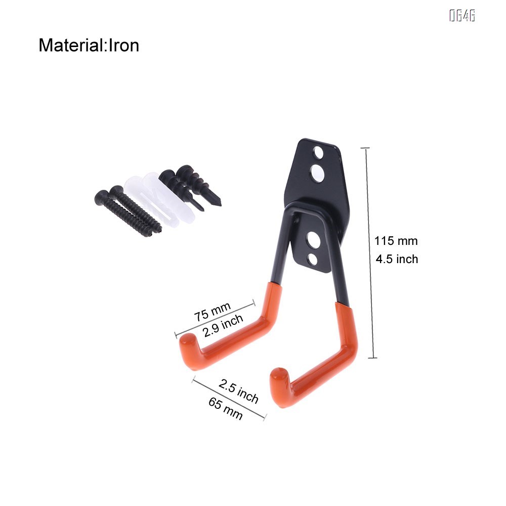 U Small Garage Hooks Heavy Duty , Steel Garage Storage Hooks, Tool Hangers for Garage Wall Utility Wall Mount Garage Hooks and Hangers with Anti-Slip Coating for Garden Tools, Ladders, Bulky Items
