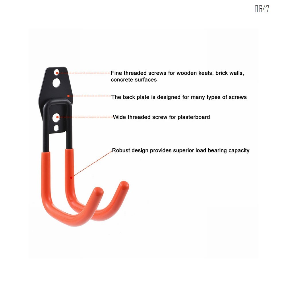 Garage Hooks , Sturdy Ladder Hooks, Bike and Tool Hangers for Garage Wall, Easy to Install
