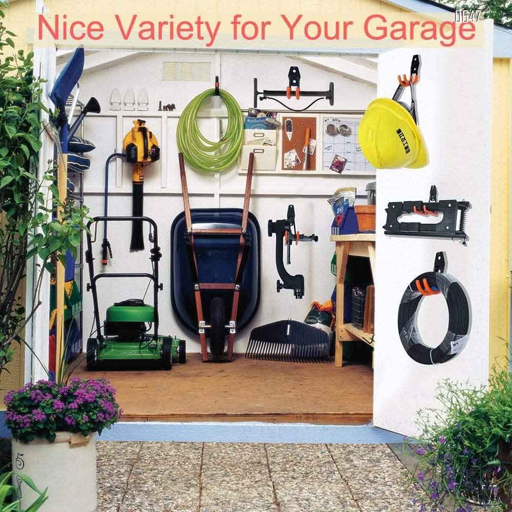 Garage Hooks , Sturdy Ladder Hooks, Bike and Tool Hangers for Garage Wall, Easy to Install