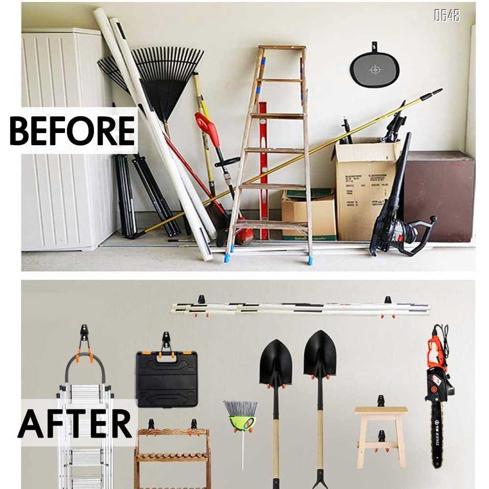 Small Garage Hooks , Sturdy Ladder Hooks, Bike and Tool Hangers for Garage Wall, Easy to Install