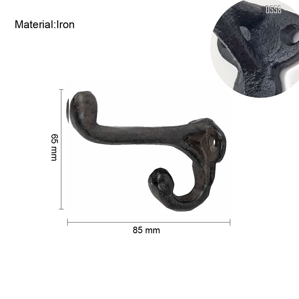 Rustic State Wall Mounted Coat Hanger Hooks Multi Use Entryway Railroad Spike Rack Cast Iron Black