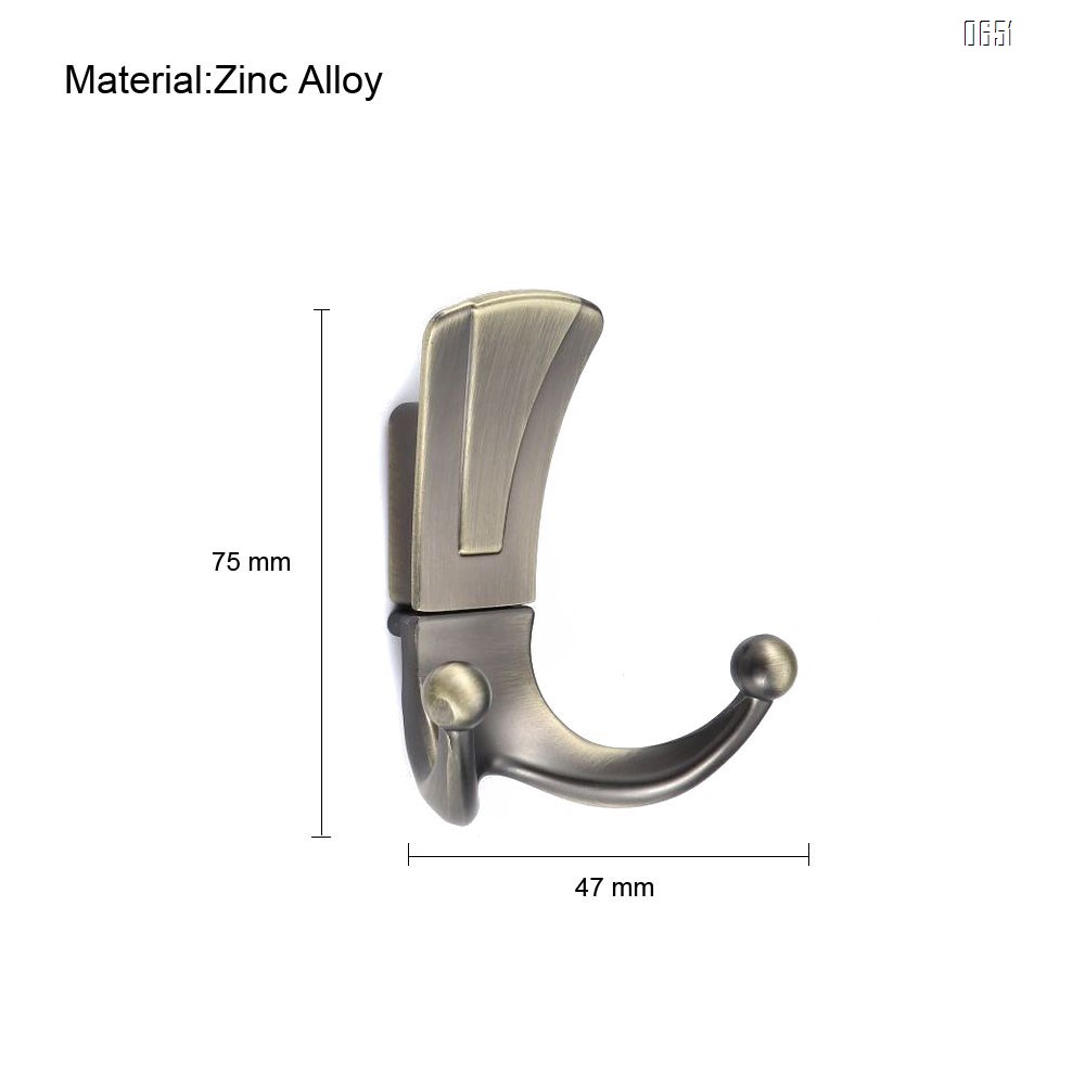 Modern simple zinc alloy double hook coat hook