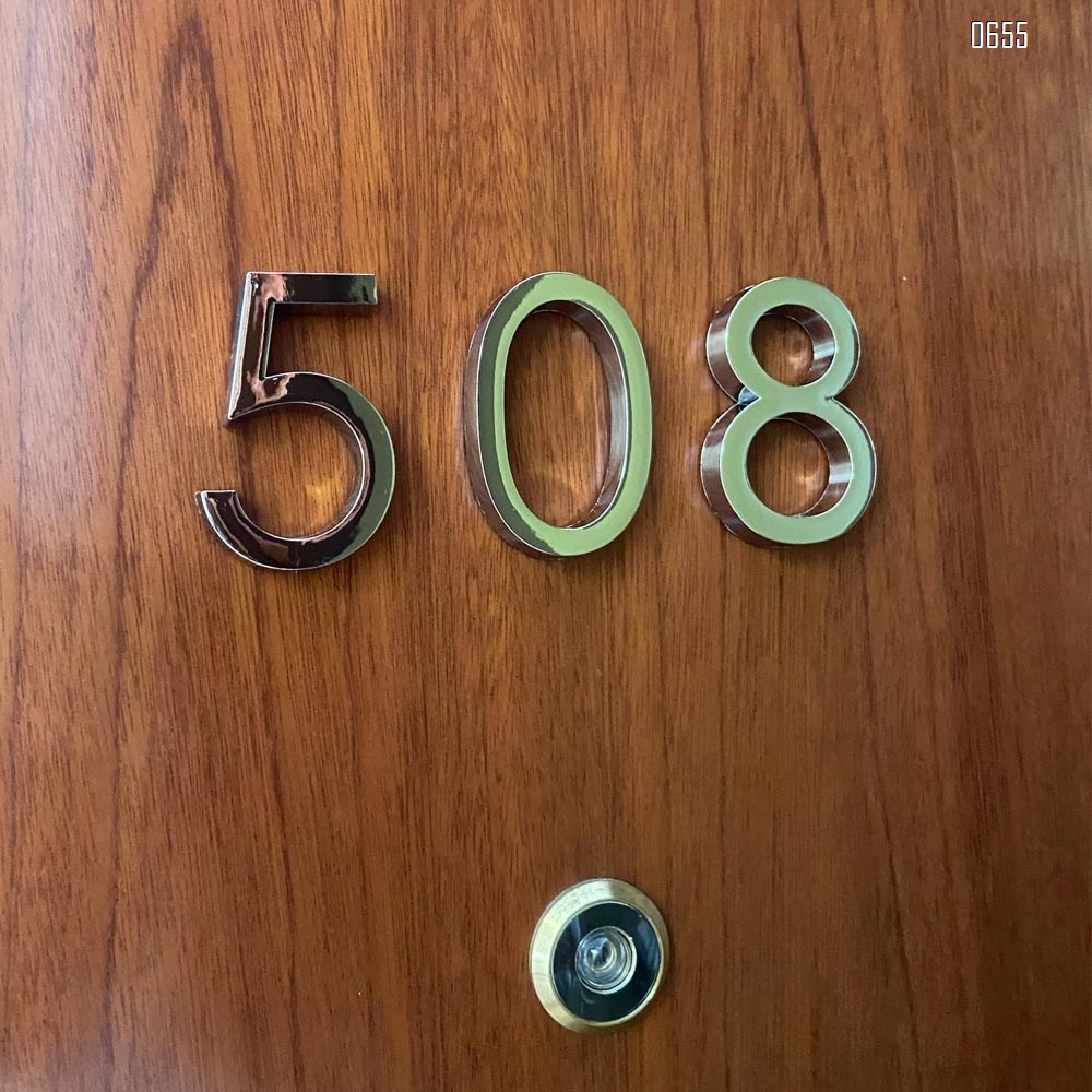 2.36 inch (60 mm) high Self-adhesive mailbox numbers fashion home decor plating address slogans digital door signage hotel door stickers board 6cm silver plaque modern house numbers