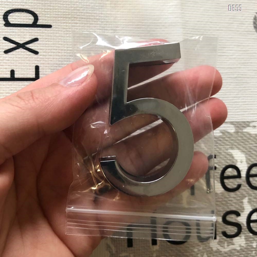2.36 inch (60 mm) high Self-adhesive mailbox numbers fashion home decor plating address slogans digital door signage hotel door stickers board 6cm silver plaque modern house numbers
