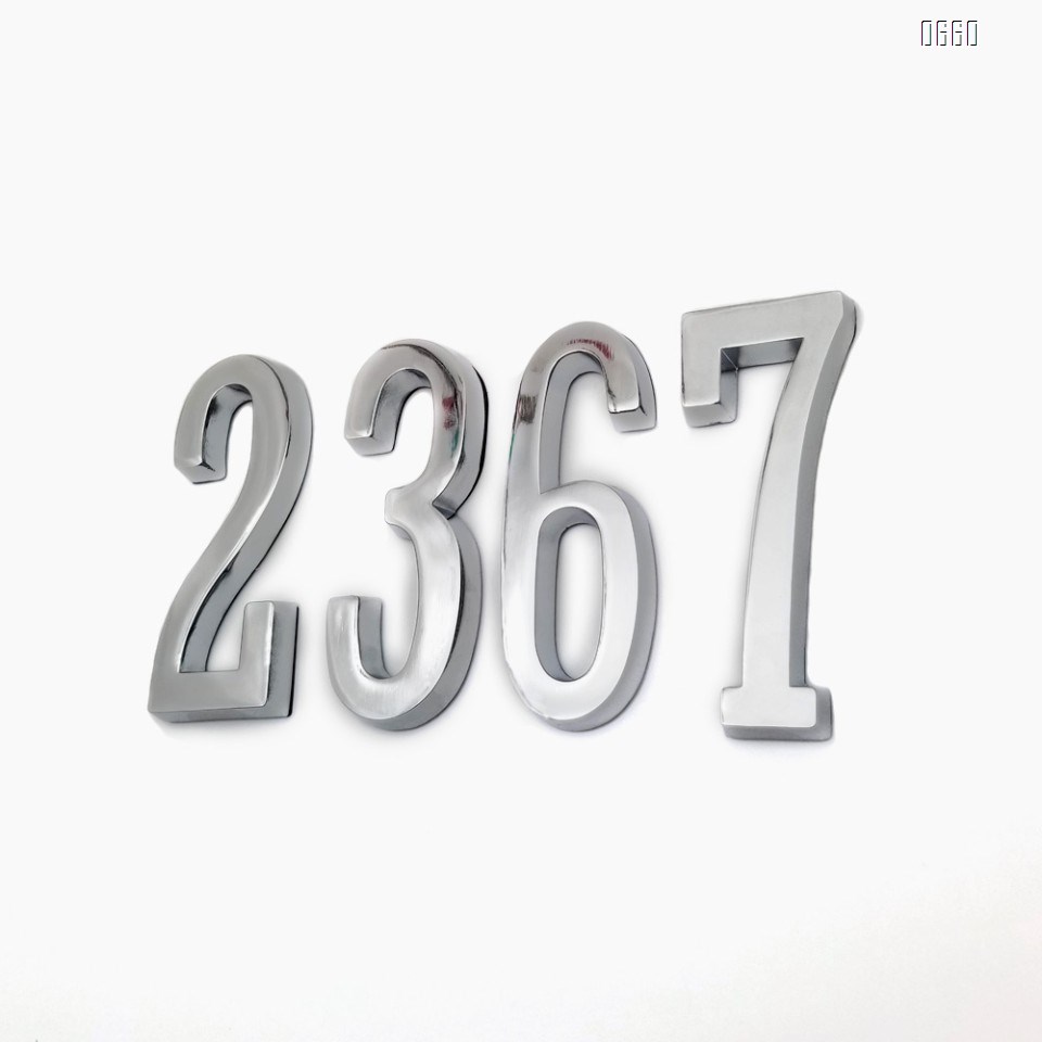 4-inch self-adhesive high-quality bright-colored aluminum house number and street address number for residential and mailbox signs