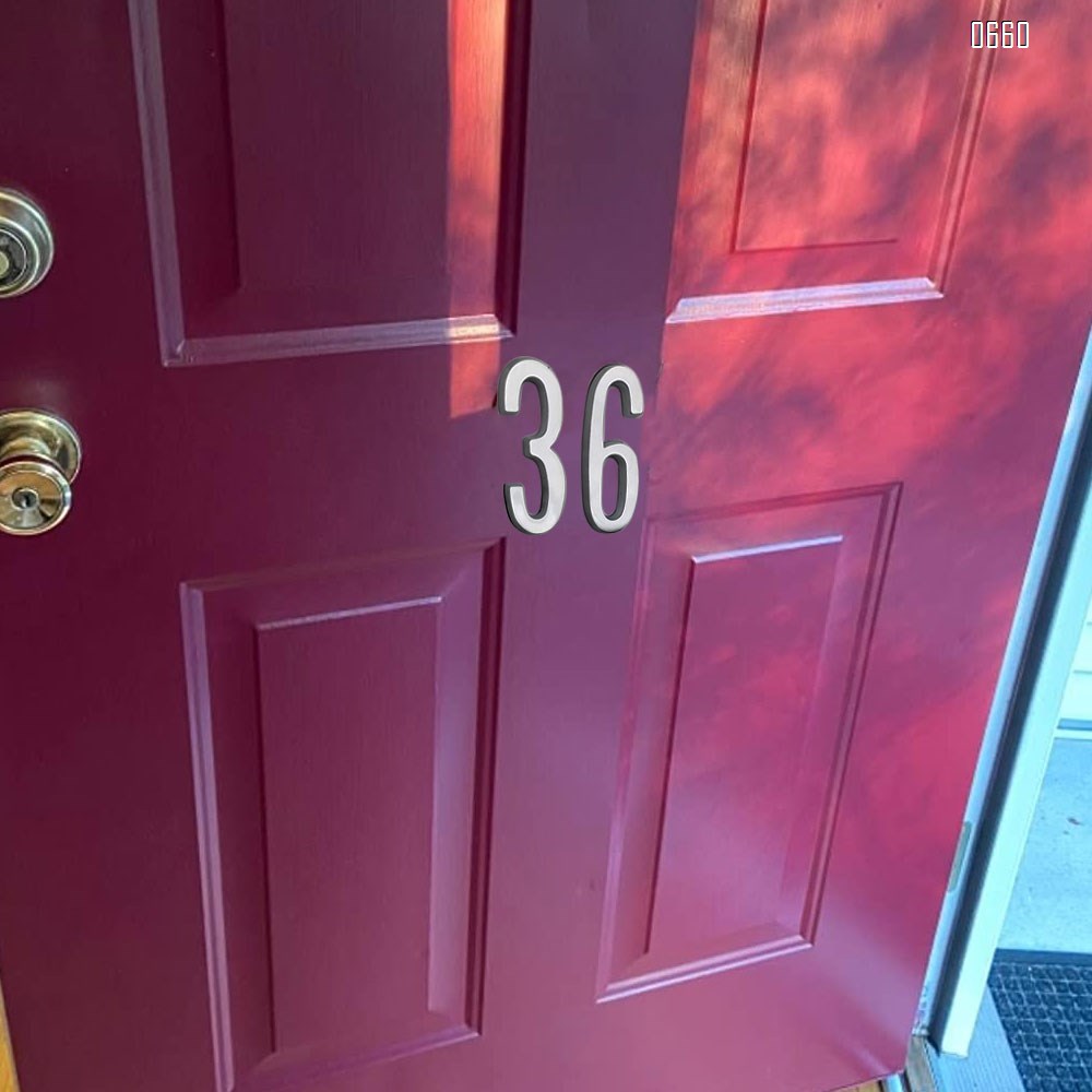 4-inch self-adhesive high-quality bright-colored aluminum house number and street address number for residential and mailbox signs