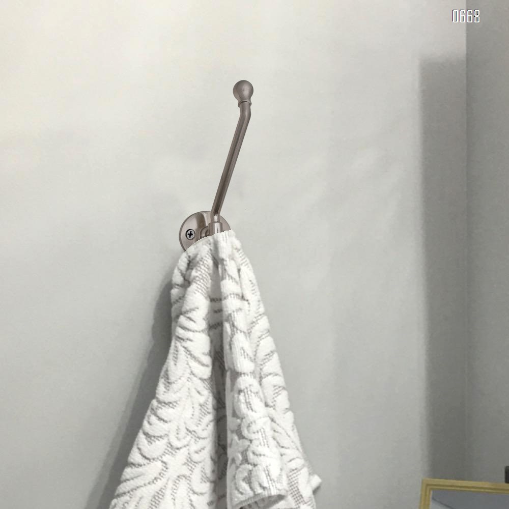 Wall-mounted coat hook heavy silver hardware coat hook decoration single hanging coat towel cabinet classroom kitchen bathroom backpack hat hook