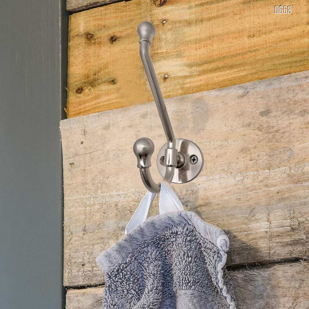 Wall-mounted coat hook heavy silver hardware coat hook decoration single hanging coat towel cabinet classroom kitchen bathroom backpack hat hook