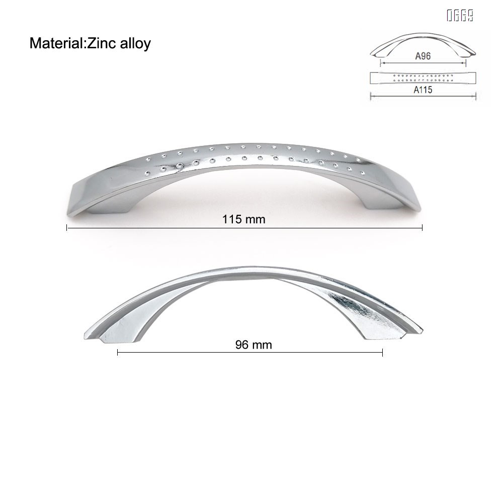 Arched handles for square-leg cabinets, 3.7 inches 96 mm screw hole spacing, suitable for kitchen cabinet doors, bedroom dressing table drawers, bathroom furniture hardware