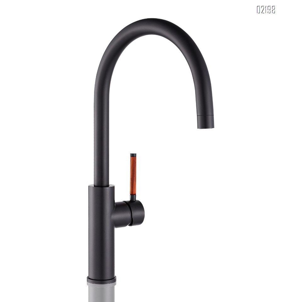 Single Handle Kitchen Bar Sink Faucet, Matte Black Wet Bar Sink Faucet Stainless Steel Single Hole, 360 Swivel B Tap for Farmhouse RV Camper Outdoor Utility Bathroom
