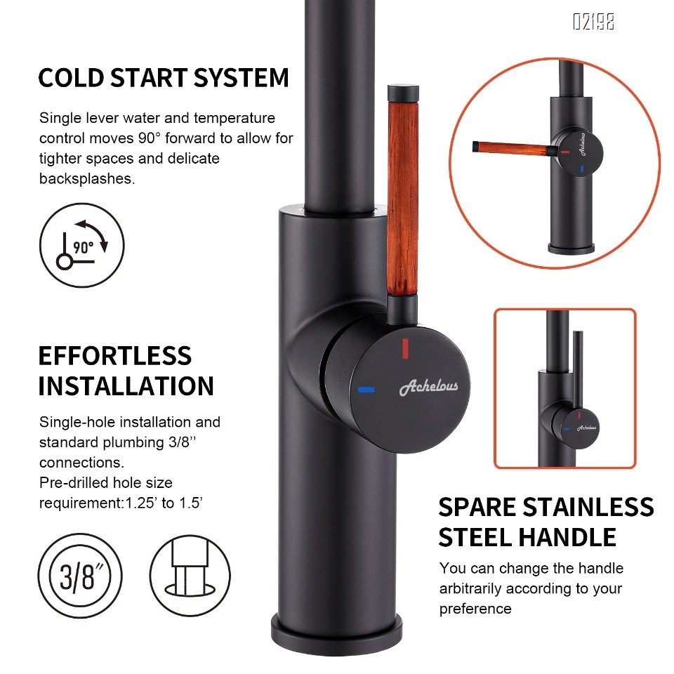 Single Handle Kitchen Bar Sink Faucet, Matte Black Wet Bar Sink Faucet Stainless Steel Single Hole, 360 Swivel B Tap for Farmhouse RV Camper Outdoor Utility Bathroom