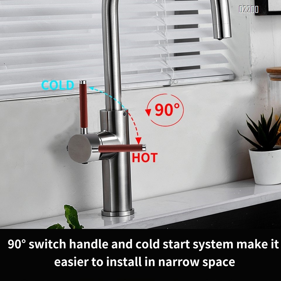 Single Handle Kitchen Bar Sink Faucet, Brushed Gold Wet Bar Sink Faucet Stainless Steel Single Hole, 360 Swivel Tap for Farmhouse RV Camper Outdoor Utility Bathroom