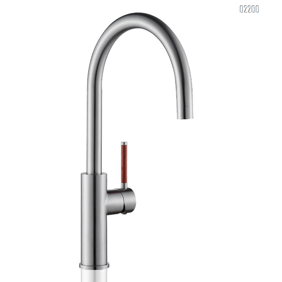 Single Handle Kitchen Bar Sink Faucet, Brushed Gold Wet Bar Sink Faucet Stainless Steel Single Hole, 360 Swivel Tap for Farmhouse RV Camper Outdoor Utility Bathroom