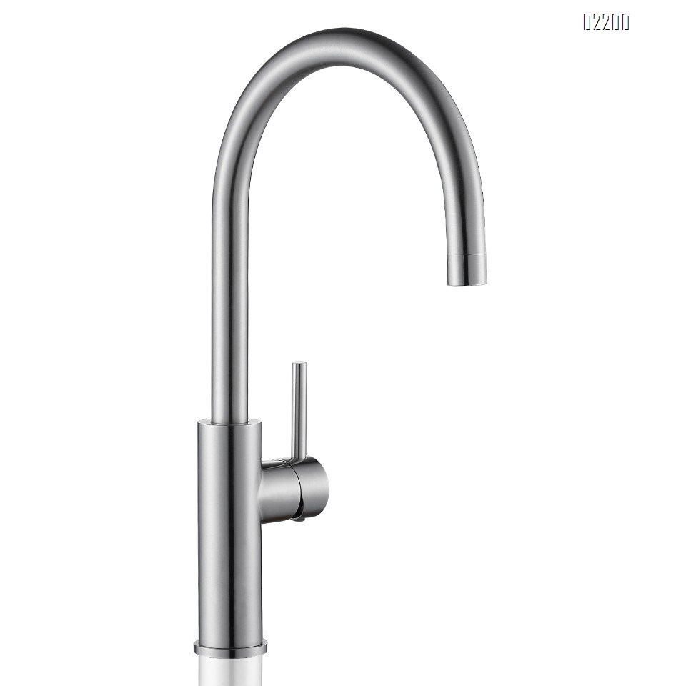 Single Handle Kitchen Bar Sink Faucet, Brushed Gold Wet Bar Sink Faucet Stainless Steel Single Hole, 360 Swivel Tap for Farmhouse RV Camper Outdoor Utility Bathroom