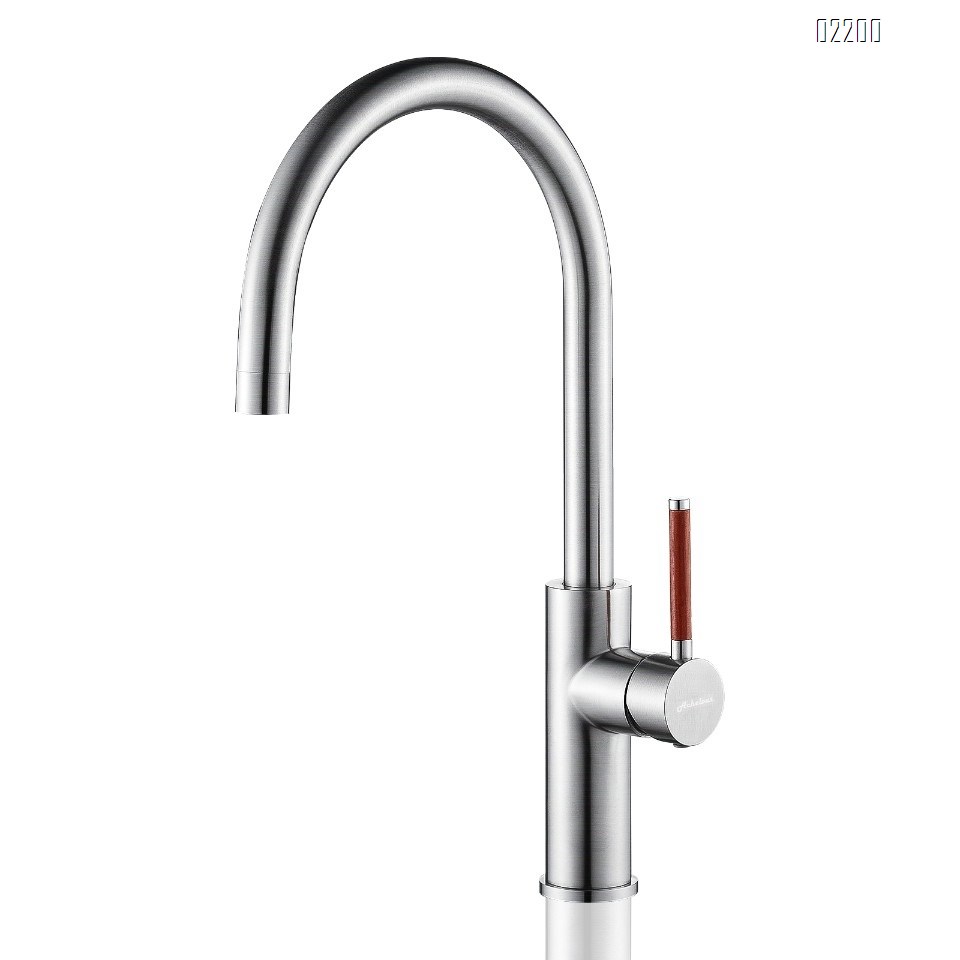 Single Handle Kitchen Bar Sink Faucet, Brushed Gold Wet Bar Sink Faucet Stainless Steel Single Hole, 360 Swivel Tap for Farmhouse RV Camper Outdoor Utility Bathroom