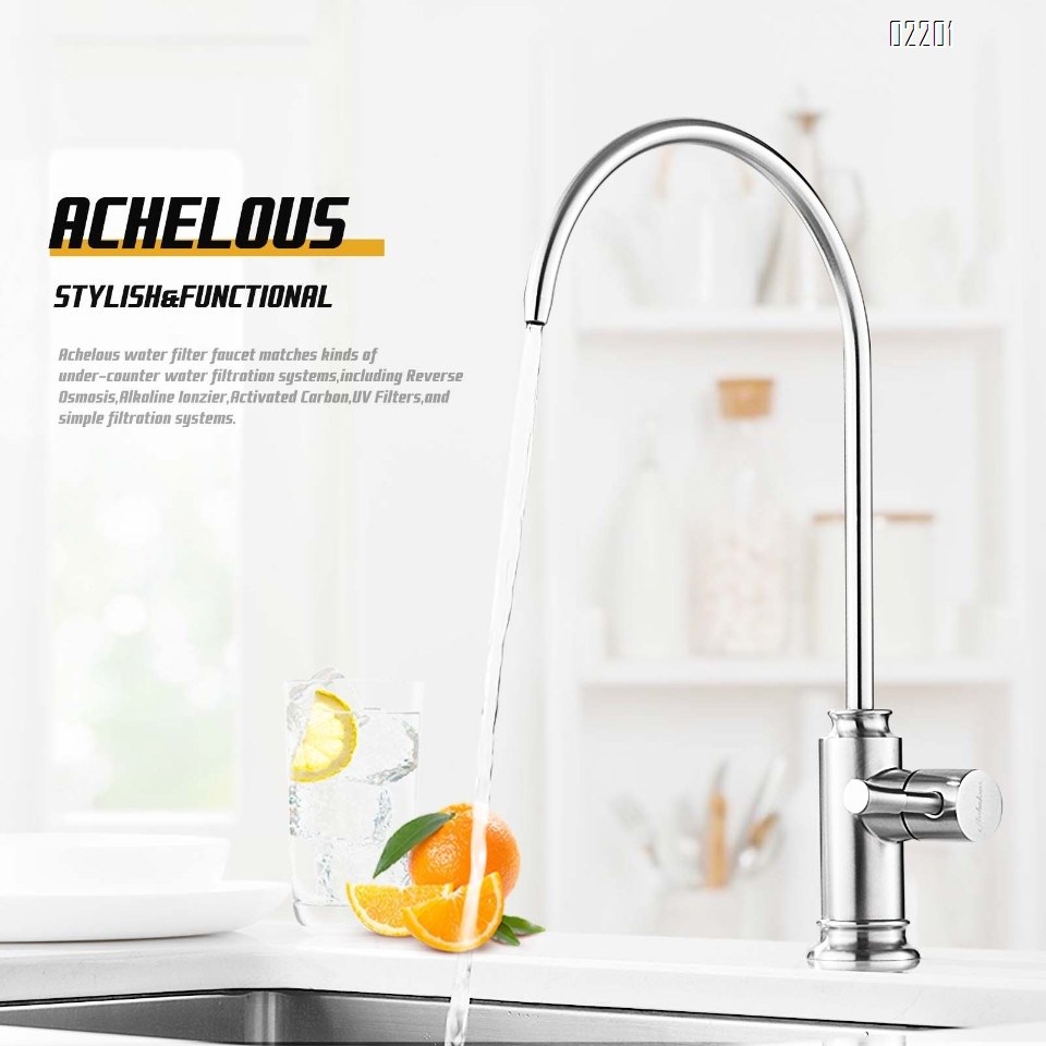 Matte Black Kitchen Water Filter Faucet,Stainless Steel Lead-Free Drinking Water Faucet Fits Reverse Osmosis Units or Filtration System in Non-Air Gap