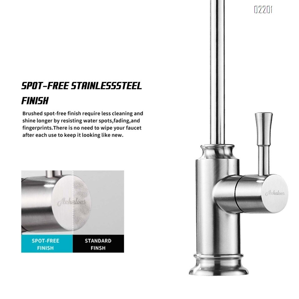 Matte Black Kitchen Water Filter Faucet,Stainless Steel Lead-Free Drinking Water Faucet Fits Reverse Osmosis Units or Filtration System in Non-Air Gap