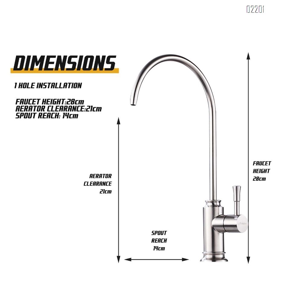 Matte Black Kitchen Water Filter Faucet,Stainless Steel Lead-Free Drinking Water Faucet Fits Reverse Osmosis Units or Filtration System in Non-Air Gap