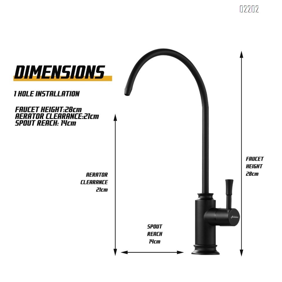 Matte Black Kitchen Water Filter Faucet,Stainless Steel Lead-Free Drinking Water Faucet Fits Reverse Osmosis Units or Filtration System in Non-Air Gap