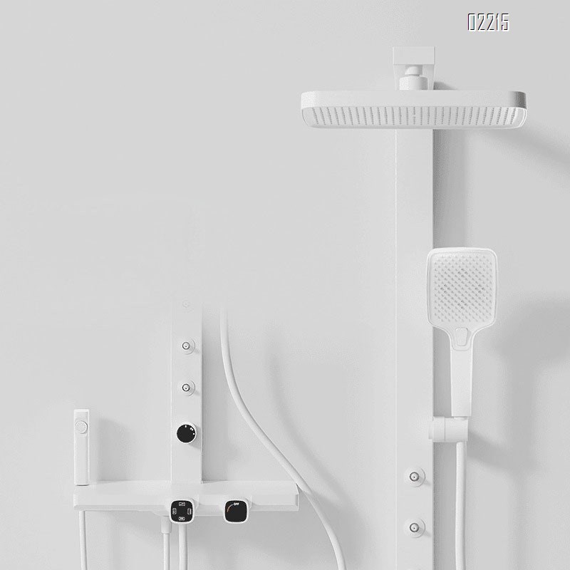 Gun grey Brass shower big rain head set device washstand thermostatic temperature cold and hot bathroom bathing set valve body