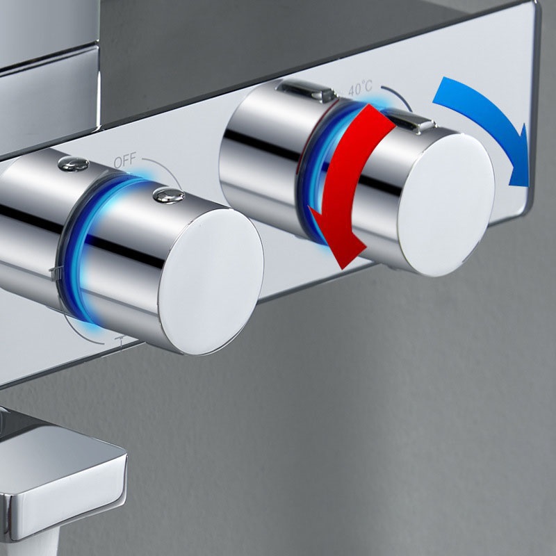 Modern simple thermostatic shower round nozzle set bathroom shower pressure booster non-rain giant screen nozzle