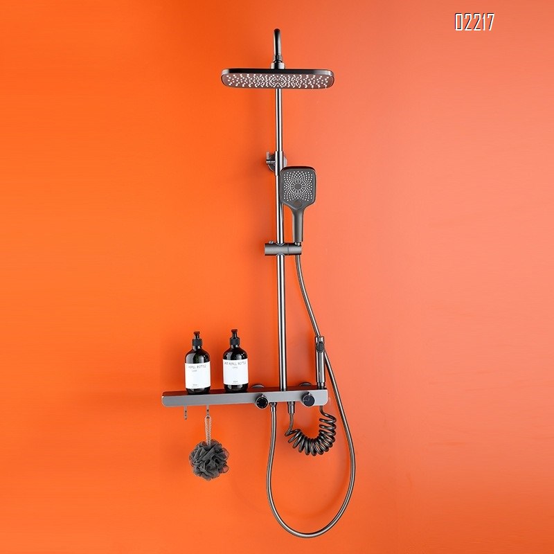 Shower Head Set Full Brass Moon Starry Sky Pressure Spray Gun Grey Home Bathroom Simple  cold and hot Shower Tap