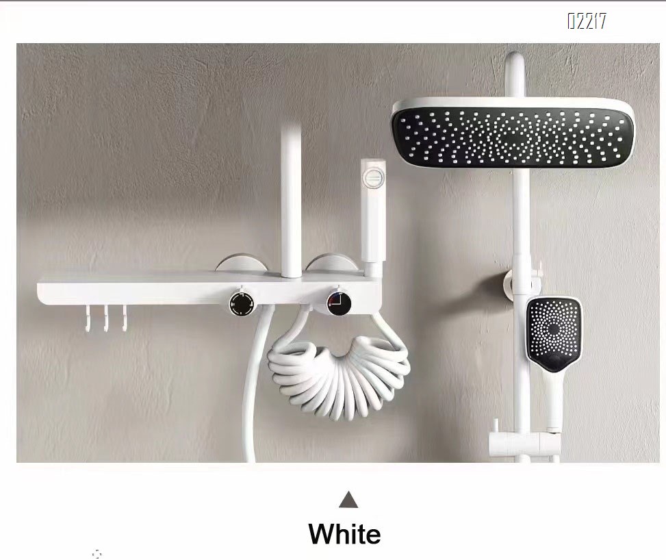 Shower Head Set Full Brass Moon Starry Sky Pressure Spray Gun Grey Home Bathroom Simple  cold and hot Shower Tap