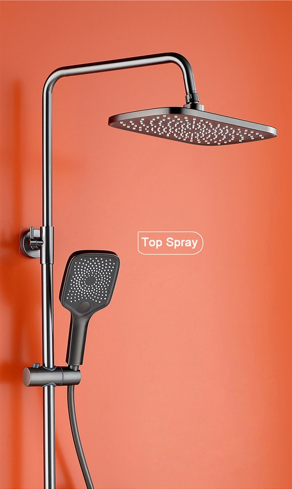 Shower Head Set Full Brass Moon Starry Sky Pressure Spray Gun Grey Home Bathroom Simple  cold and hot Shower Tap