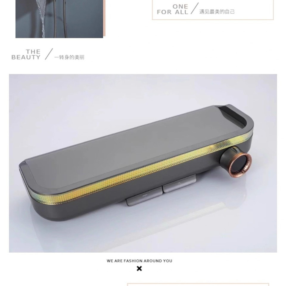 Brass Shower Head Set Home Wall-mounted High-end Digital Display Atmosphere Light Hotel Bathroom Pressure Shower Tap