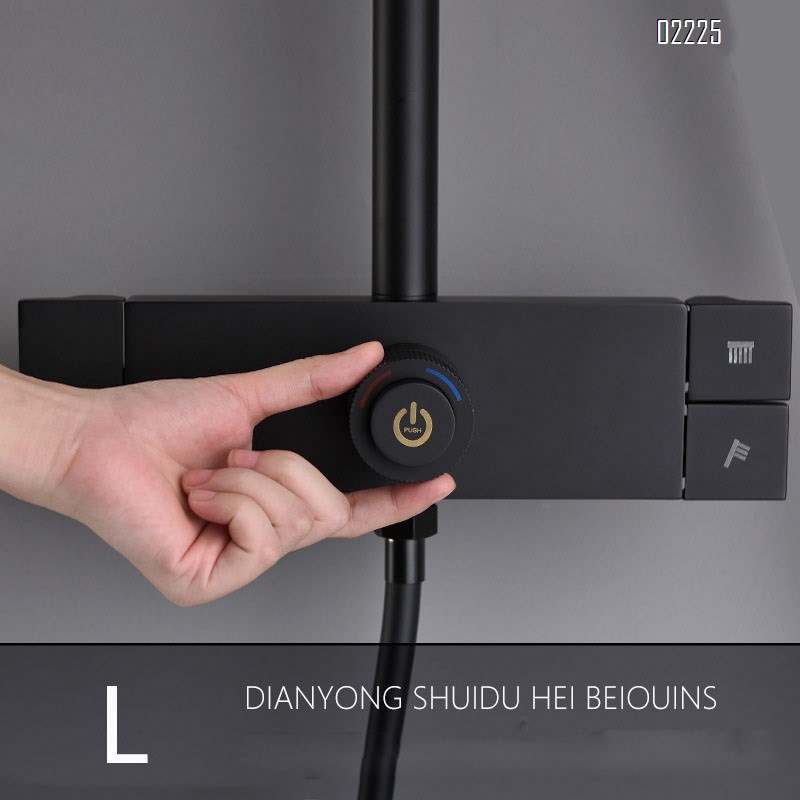 White piano key mixing valve black thermostatic shower head set home all Brass bathroom pressure increasing shower device