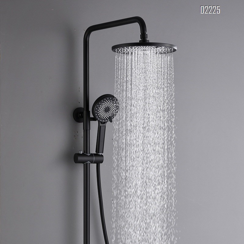 White piano key mixing valve black thermostatic shower head set home all Brass bathroom pressure increasing shower device