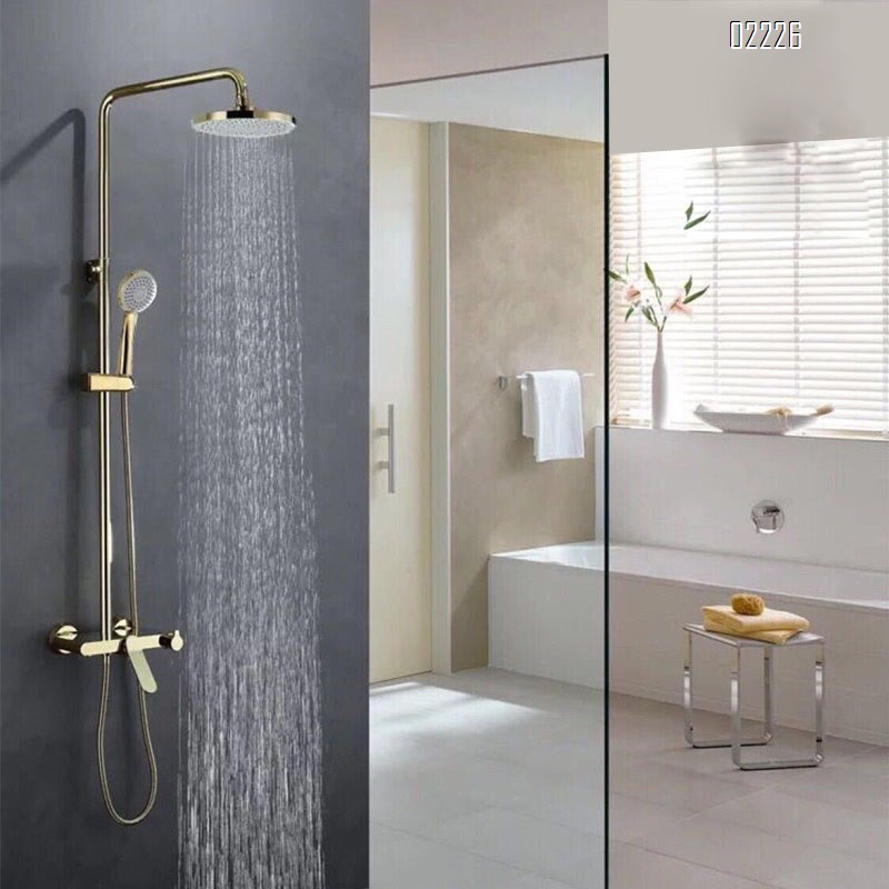 Golden shower head faucet set all-Brass cold and hot water faucet set shower set for the bathroom