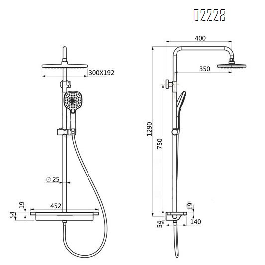 Shower Head Set Full Brass Cold Hot Home Use Black and White Tempered Glass Wall-mounted Waterfall Shower Head