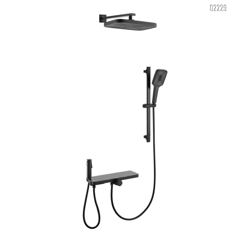 White shower set for home bathroom concealed rain shower gun storage simple shower head all Brass with pressure spray