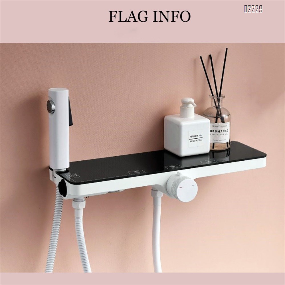 White shower set for home bathroom concealed rain shower gun storage simple shower head all Brass with pressure spray