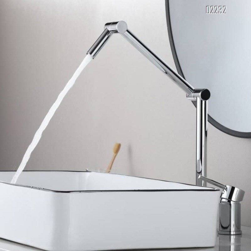 Foldable swivel basin faucets for bathroom washbasin counter two-hole cold and hot water tap