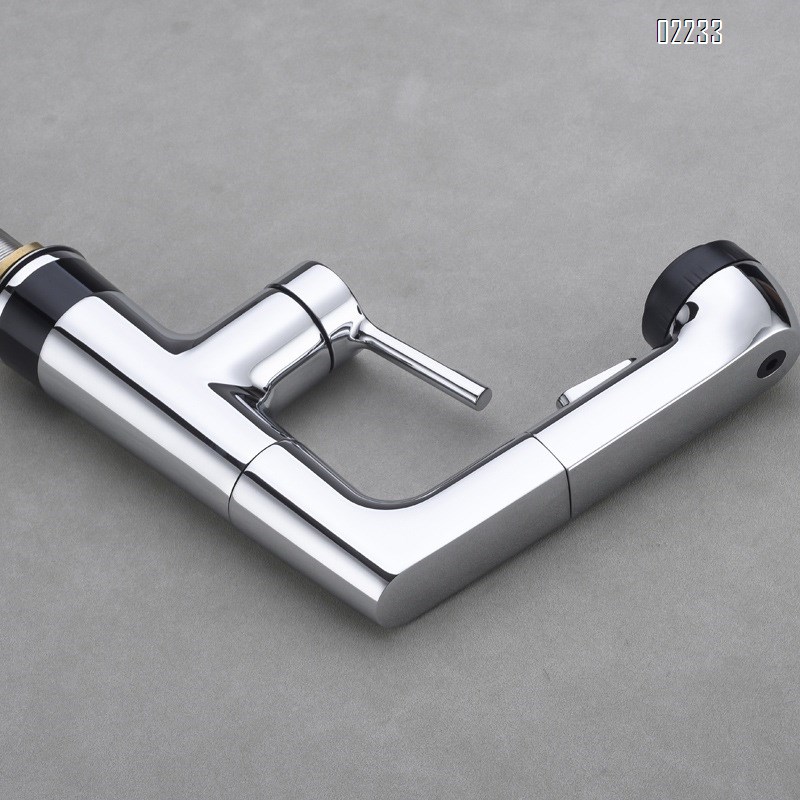 Brass White pull-out Digital Display basin faucet bathroom wash basin wash basin cold and hot faucet rotatable lifting