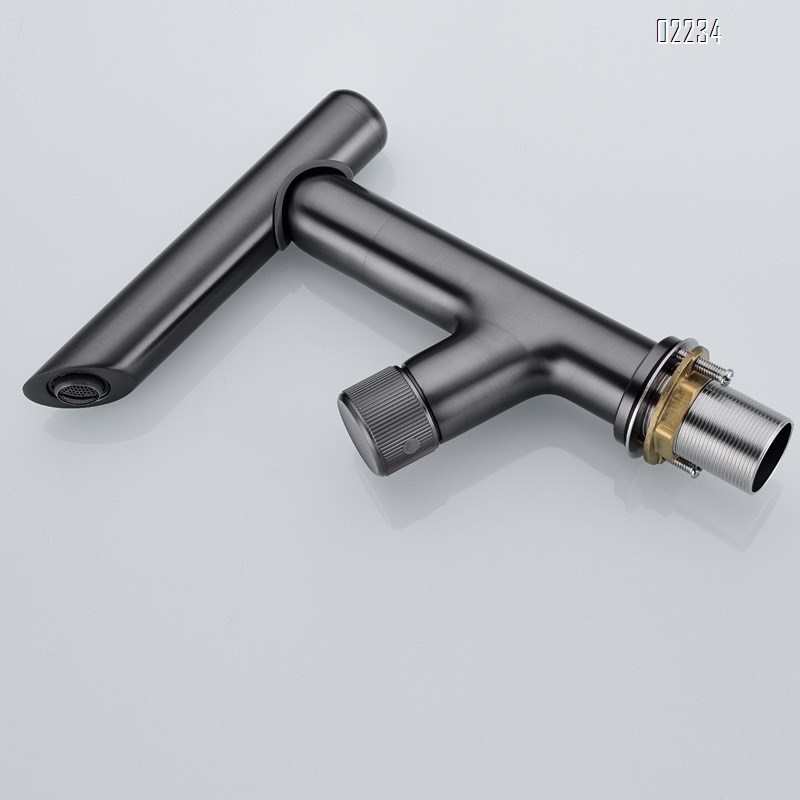 Bathroom sink wash basin splash-proof faucet white single hole hotel guesthouse cold and hot faucet rotatable